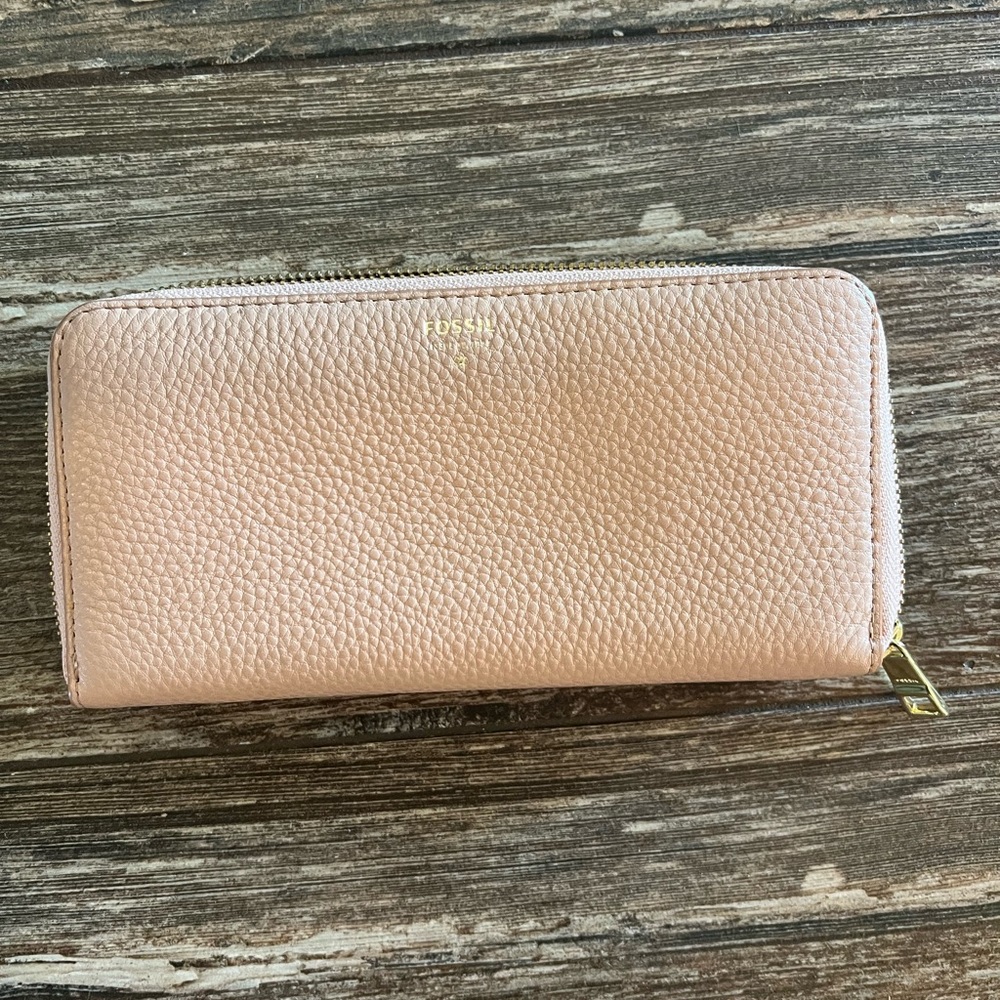 Fossil Zipper Wallet Tan Wallet Leather wallet